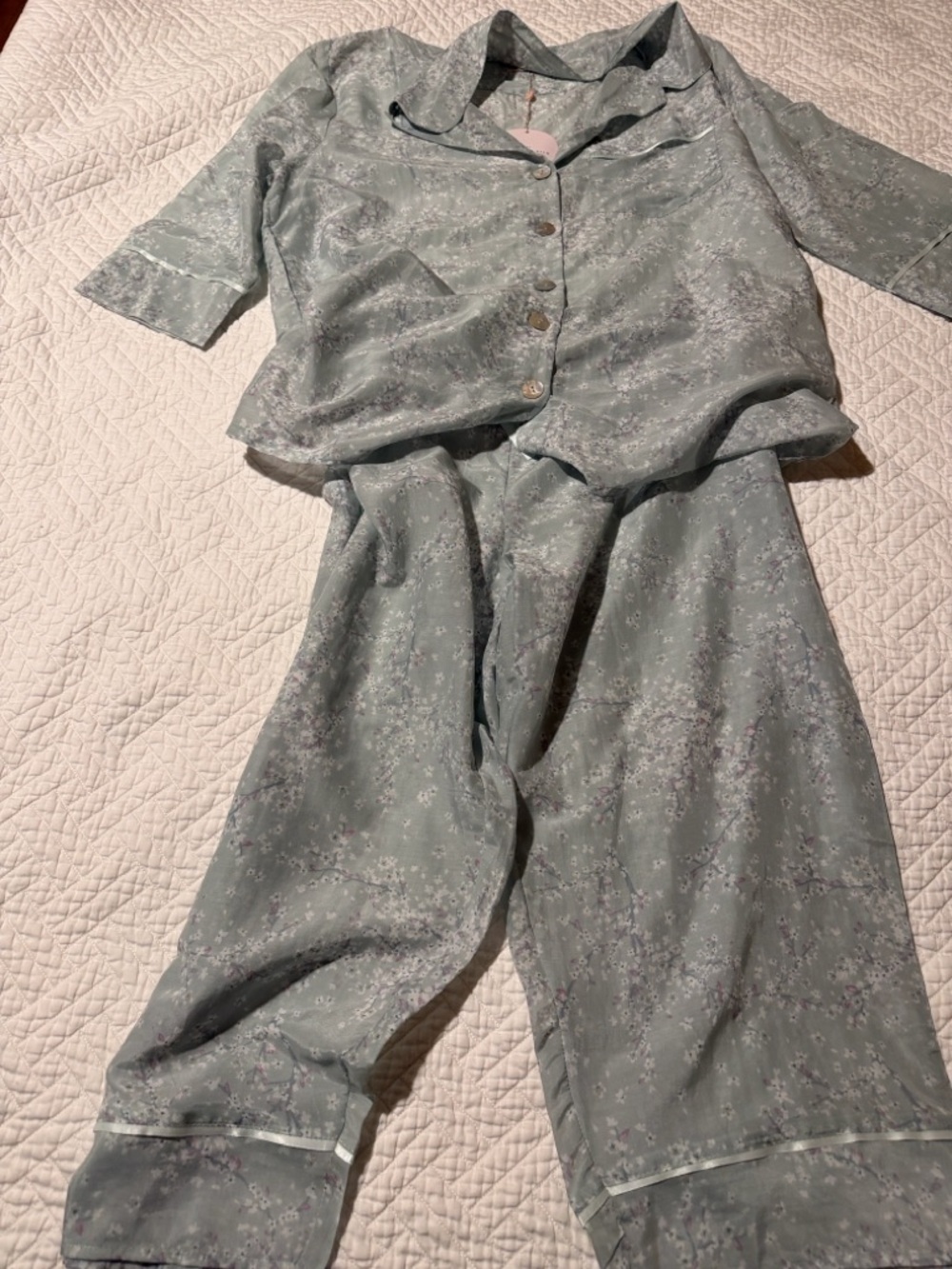 Cheri Blossom Sage Crop Pajama Set size large (hard to find) - Picture 8 of 16